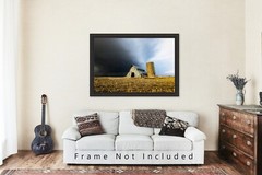 Barn Photography Print: Kansas Grain Silo Field Storm Farm Country Rural Photo