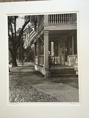 BRUCE BLUM SIGNED B&W Photo Print (14″X 17 3/4″)-«Porch Georgetown SC «