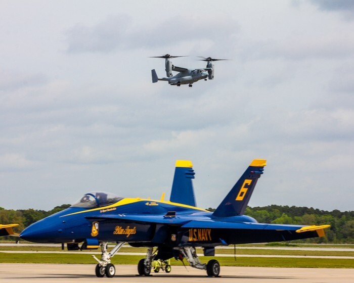 8×10 photo of the Bell Boeing V-22 Osprey on display in Beaufort, SC.