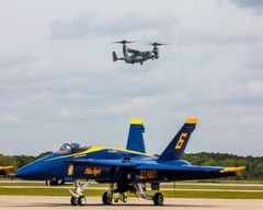 8×10 photo of the Bell Boeing V-22 Osprey on display in Beaufort, SC.