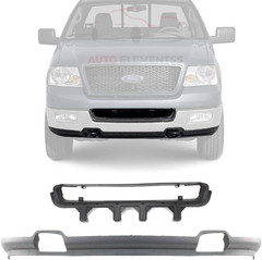 Front Bumper Lower Valance with Tow Hook Holes + Center Trim for 2004-2005 Ford