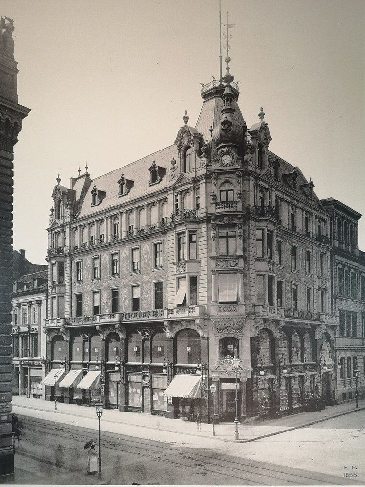 Large Phototype 1889. Berlin. New York house Leipziger Straße corner Friedrichstr