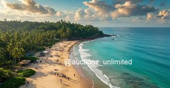 Aerial Drone View Tropical Beach Coastline Digital Wallpaper Download High Res