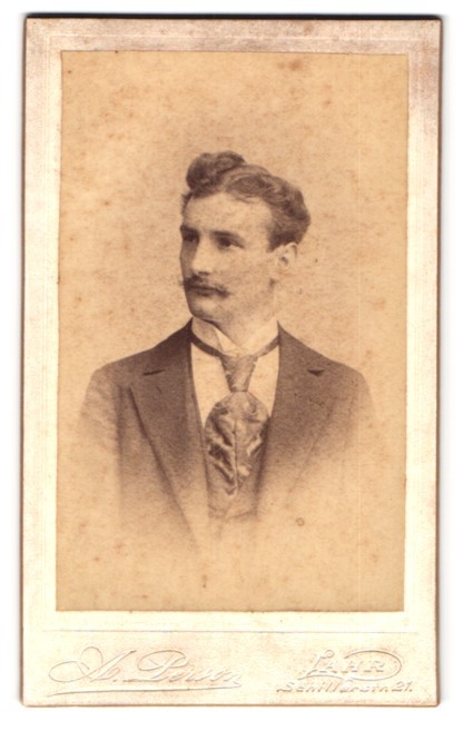 Photograph A. Person, Lahr, Schillerstr. 21, Portrait Young Man in Suit with