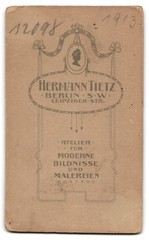 Photography Hermann Tietz, Berlin, Leipziger-Straße, baby with white dress a