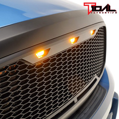 Tidal Upper ABS Grille LED Grill with Amber LED Lights – Matte Black for 06-08 R
