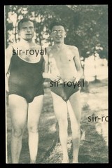 Men in Swim Trunks and Swimsuit – 1930s – Photo 5x8cm