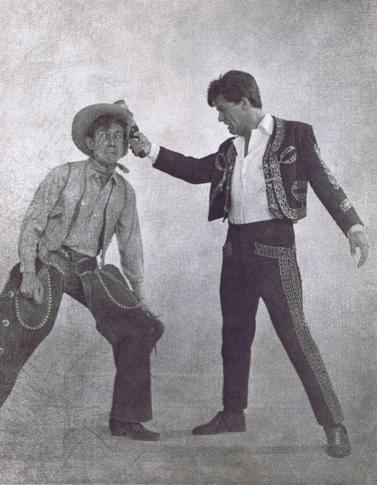 Hendrickson Orig Photo B&W COWBOY GETS HIT BY TOREADOR 11×14″ R314