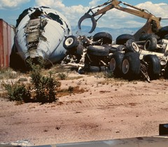 VINTAGE AIRCRAFT AIRPLANE SALVAGE SCRAPYARD SURREAL LANDSCAPE COLOR PHOTOGRAPH