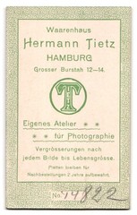 Photograph Hermann Tietz, Hamburg, Large Burstah 12-14, portrait young man