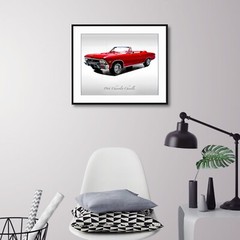 Classic Cars – 1966 Chevy Chevelle SS Convertible in Red – Muscle Car – Print