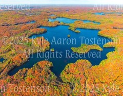 Armour Lake, Presque Isle, Vilas Co., Wisconsin Overhead Photo. Frame Optional.