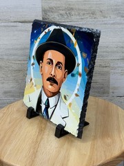 Religious slate featuring a traditional Venezuela Saint Jose Gregorio (WHITE)
