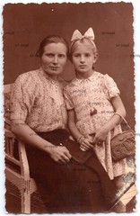 Tilsit 1930s – Blonde Girl with Mother – East Prussia – RPPC – Photo Postcard 9x14cm