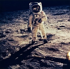 NASA photo, astronaut Buzz Aldrin on the moon, Apollo 11, 1969
