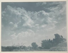 c1930 HERMAN LYTHGOE «Above the Hilltop’ Arts & Crafts CLOUDS Bromoil PHOTOGRAPH