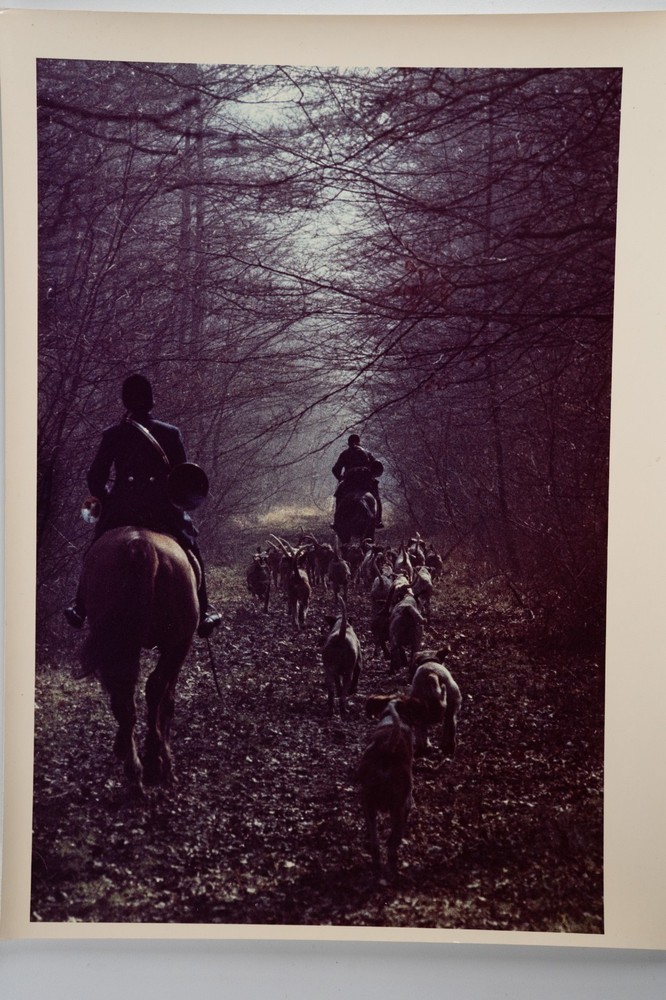 Vintage Analog Photo France Hunting Foxhunting Horse 24X30Cm 1970