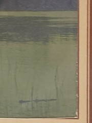 Vintage Scenic Photograph Framed Art Lost Lake Michigan, Trees Antique Art 1939