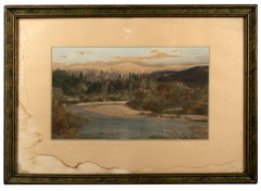 Charles Sawyer (1868-1954) Mt Washington/Ammonoosuc River, Hand Colored Photo