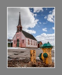 11×14 Pink Church Colorado Canvas Texture on Styrene Board Photograph Print Art