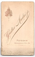 Photograph Gustav André Jr., Potsdam, Spandauer-Str. 34, young soldier in Unifo