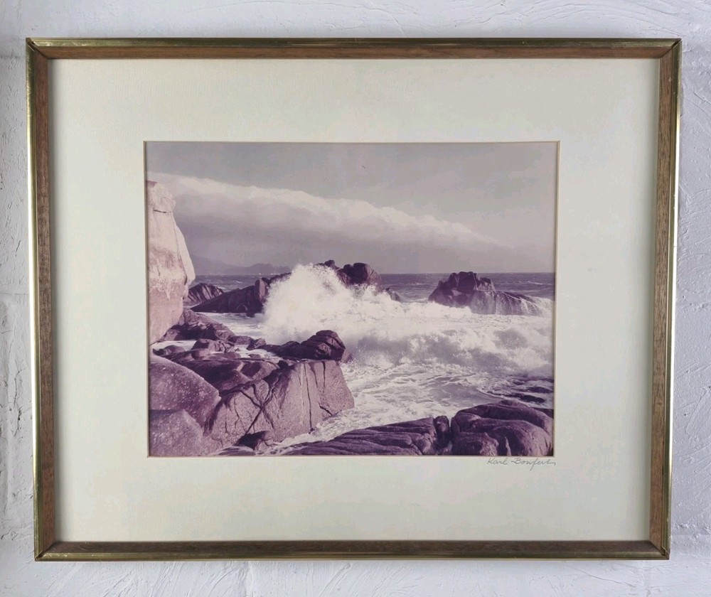 «The Big Wave» By Karl Bonfert Original Photograph Framed & Signed 21×17″ PPC