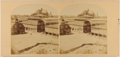 Paris France Les Halles De Baltard c1858 Photo Stereo Vintage Album
