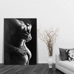 Black and White Wall Art Lover Hug Painting on Canvas Modern Picture for Home…