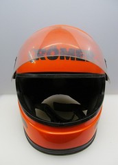 Helmet Roman 1970s Orange Orig. Vintage Retro Motorcycle Helmet Motorbike