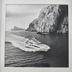 Framed B&W Photo Print Private Yacht Luxury Real Estate Office 10.2″×10.2″ READ⬇