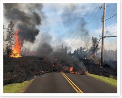 Kilauea Volcano Lava Flow Hoʻokāpu Street in Leilani 2018 Silver Halide Photo