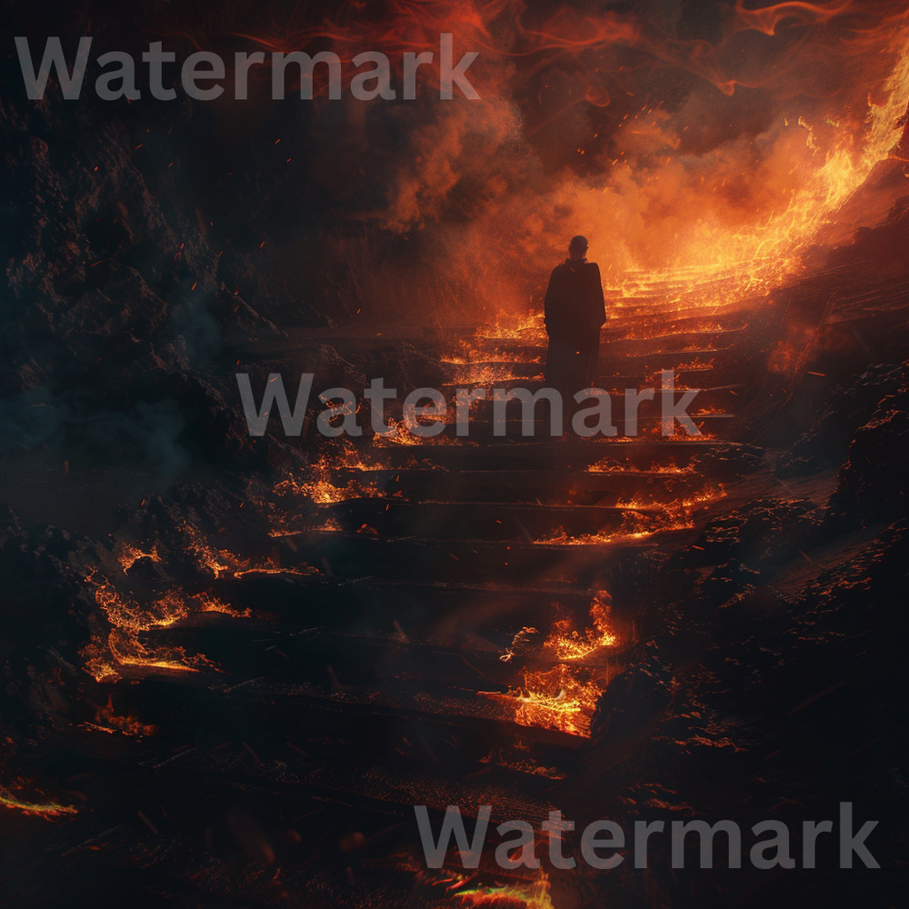 AI-Generated Fantasy Digital Art Fiery Path to Destiny Printable Artwork Photo