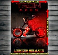 Tron Ares 2025 Jared Leto on Light Cycle Movie Metal Sign Wall Art 10″ x 14″