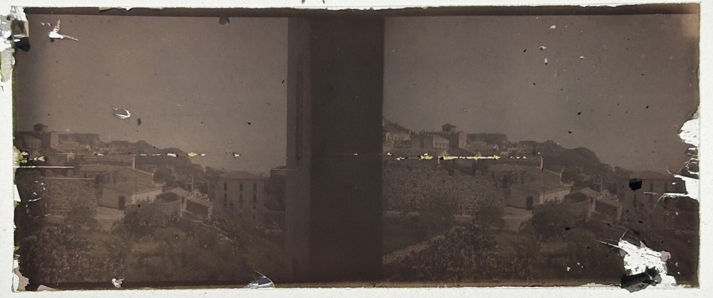 France Autochrome Village C1910 Photo Stereo Glass Plate Damaged Vintage §fn