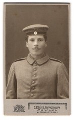 Photograph C. Berne, Munich, Türkenstr. 20, Portrait Soldier in Field Grey Unifor
