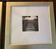 3 High Quality Decorative Photos in Frames – Lake/Path/Boat Signed C. Adams