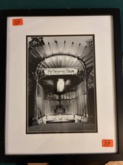 Framed Black & White Photograph Paris Metropolitan Entrance Art Nouveau