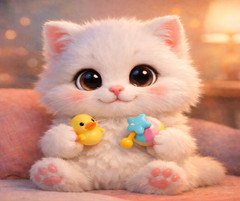 Digital Photo Snowball Paws Adorable Fluffy White Kitten HD Wallpaper Background