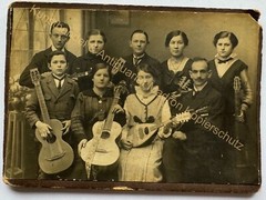 orig. KAB Cabinet Photo Photograph Picture Old Fashion Circa 1910 Music Guitars Musicians