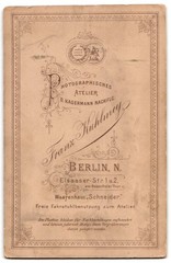 Photograph Franz Kuhlmey, Berlin-N., Elsasser-Strasse 1 and 2, portrait bürgerli