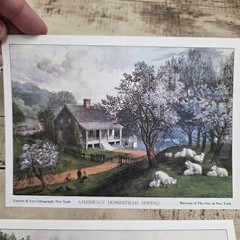 Lithograph. NOS. Currier & Ives. Four Seasons. Set Of Four Prints. American.