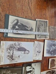 Mixed lot antique photos approx. 1885 to 1910 portrait photo studios Sebnitz Schandau