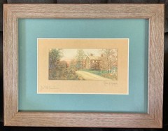 Charles R Higgins (1893-1980) The Old Farmhouse Hand Colored Platinum Photo VTG
