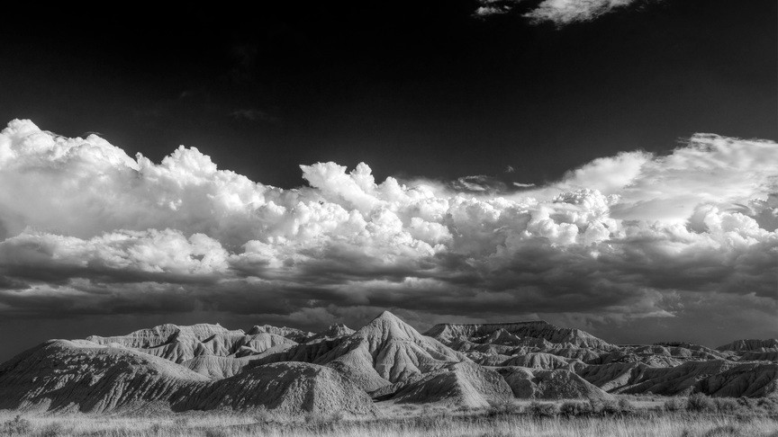 Fine Art Photography, Nebraska Badlands, Toadstool Park, Black & White, 9×16