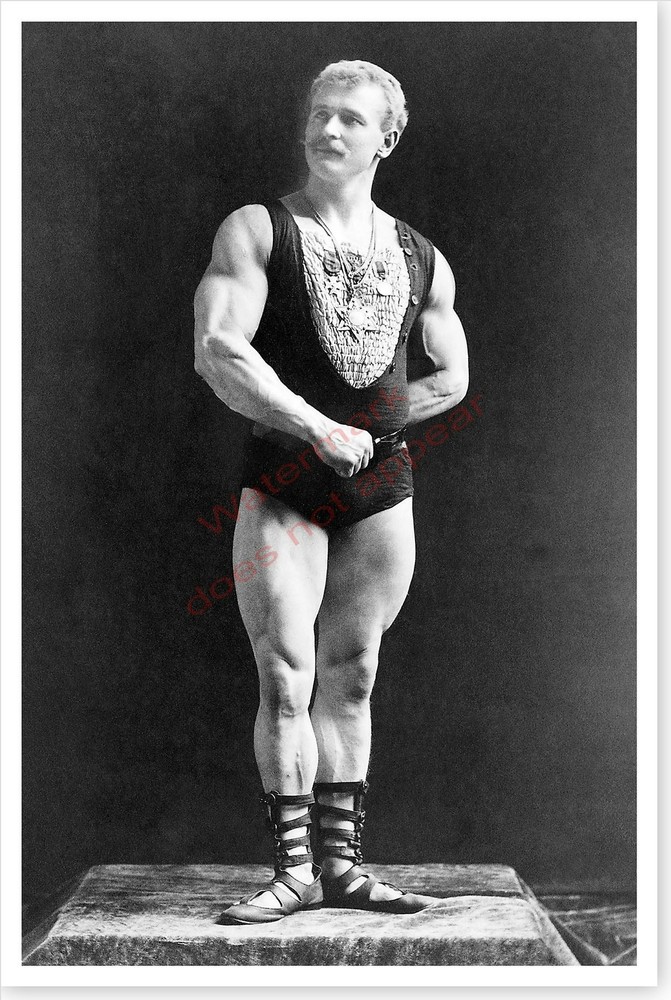 Strong Man Bodybuilder Eugene Sandow Silver Halide Photo
