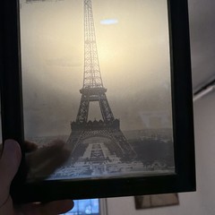 Framed Glass Print Of Aifel Tower. Originally Part Of 4 Sided Candle Holder