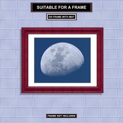 Daytime Moon, Wall Decor 8×10 inch Print Waxing Gibbous Phase 73 Percent M0799