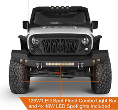JK Wrangler Full Width Front Bumper for Jeep JK Wrangler 2007-2018 2/4 Door – Ro