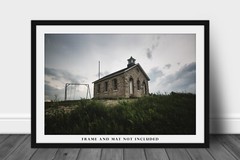 Lower Fox Creek School House Photography Print: Kansas Flint Hills Photo
