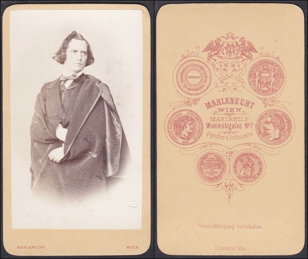 Joseph Wagner Actor Theater Vienna Portrait CDV Photo Mahlknecht 1860
